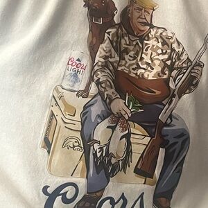 White Graphic T-Shirt with Hunting Design